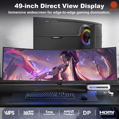 Καλή τιμή Freesync 49 ιντσών κυρτή οθόνη Ultra Wide Monitor 180HZ με αναλογία 32:9 σε απευθείας σύνδεση