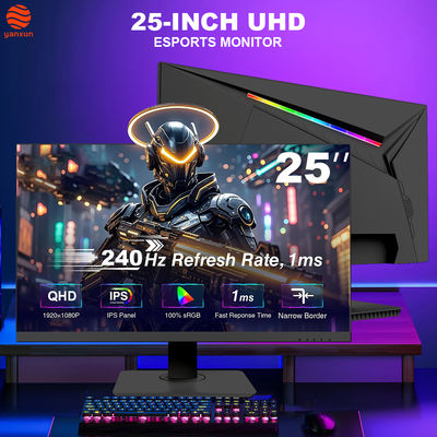Bom preço Monitor de jogos de 25 polegadas 240Hz QHD ou UHD com proteção para os olhos, design que economiza espaço em preto on-line