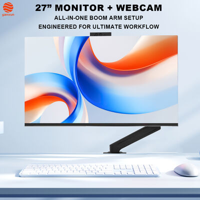 Buen precio Monitor de 27 pulgadas con brazo articulado y cámara web 1080p: Ajuste ultra flexible de altura/inclinación/giro para una configuración de oficina ergonómica – Pantalla QHD/UHD nítida + videollamadas claras en línea