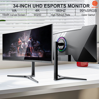 Good price 34 Inch 1500R Curve Rate Widescreen Gaming Monitor 144Hz 165Hz 180Hz With Adjustable Bracket online