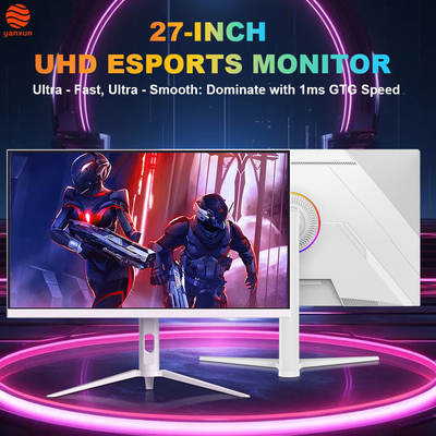 Good price QHD Resolution 27 Inch Computer Monitor RGB Lighting White Color Gaming Monitor online