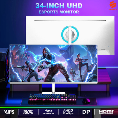 Good price 34 Inch Flat Gaming Monitor UHD PC Computer Monitor 3440x1440 Resolution OEM Logo online
