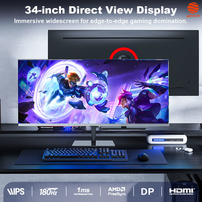 Good price Immersive Widesreen Flat 34 Inch Gaming Monitor UWQHD 3440x1440 Multiple Interface OEM ODM online