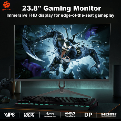 Good price 23.8 Inch 180Hz Gaming Monitor RGB Lighting 99% SRGB Black Color PC Monitor online