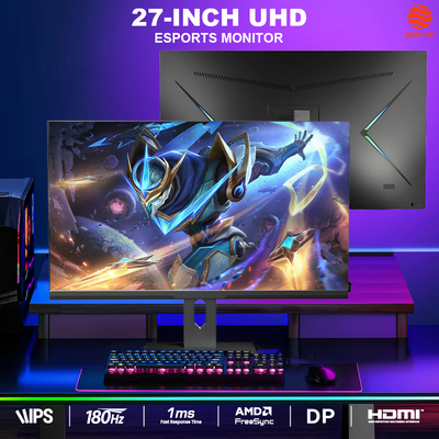 Good price 4k Gaming Monitor 27 Inch UHD Resolution 180hz Fixed Bracket Computer Monitor 300cd/M2 online