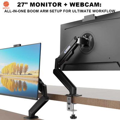 Good price 27-Inch Monitor with Articulating Arm & 1080p Webcam: Ultra-Flexible Height/Tilt/Swivel Adjustment for Ergonomic Office Setup – Crisp QHD/UHD Display + Clear Video Calls online