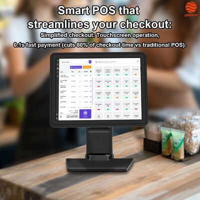 Bom preço Máquina POS Touch de 15,6” com 10 pontos de toque Windows 11 Pro/Android 11, Core i5/2GB RAM, 128GB/32GB de armazenamento, conectividade multi-portas para varejo e hospitalidade on-line