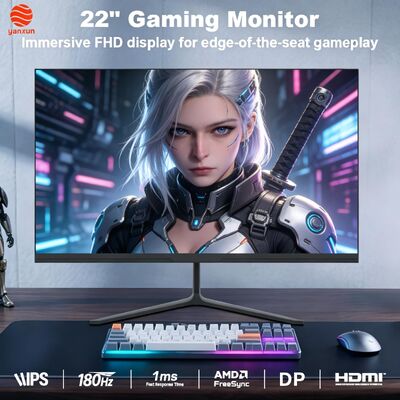 Bon prix Moniteur de jeu de 22 pouces 180Hz Noir, haute résolution QHD/UHD, HDMI et DisplayPort pour PC/Console Gaming, sans clignotant en ligne