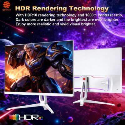 Хорошая цена 21.45 дюймовый черный игровой монитор QHD/UHD разрешение 180Hz высокая частота обновления, компьютерный монитор с HDMI и DisplayPort для захватывающих игр, офисной работы и мультимедийного развлечения онлайн