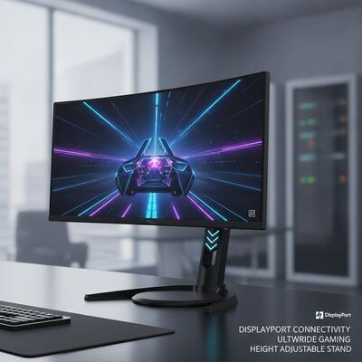 Bon prix Connectivité DisplayPort Moniteur de jeu 34 pouces, rapport d'aspect 21 9, support réglable en hauteur, optimisé pour les jeux et les professionnels en ligne
